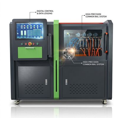 CRP-HD 高流量共轨泵试验台，配备 18.5Kw 齿轮驱动，2500 巴压力和 60 升/小时燃油供给速率